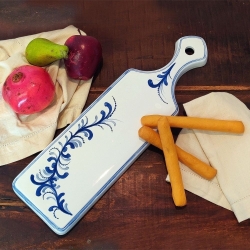 Rectangular cutting board with blue tone graphic design - Ceramica Pezzetta