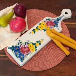 Rectangular cutting board with Friulian designs from the first half of the 20th century - Ceramica Pezzetta