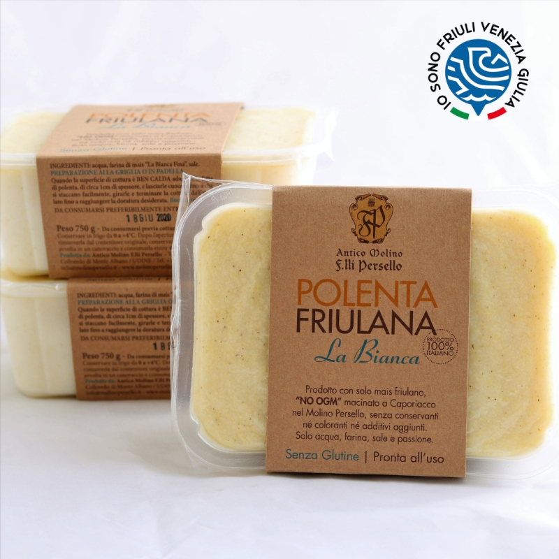 Polenta bianca pronta - "La Bianca" 2pz da 750g - Molino Persello