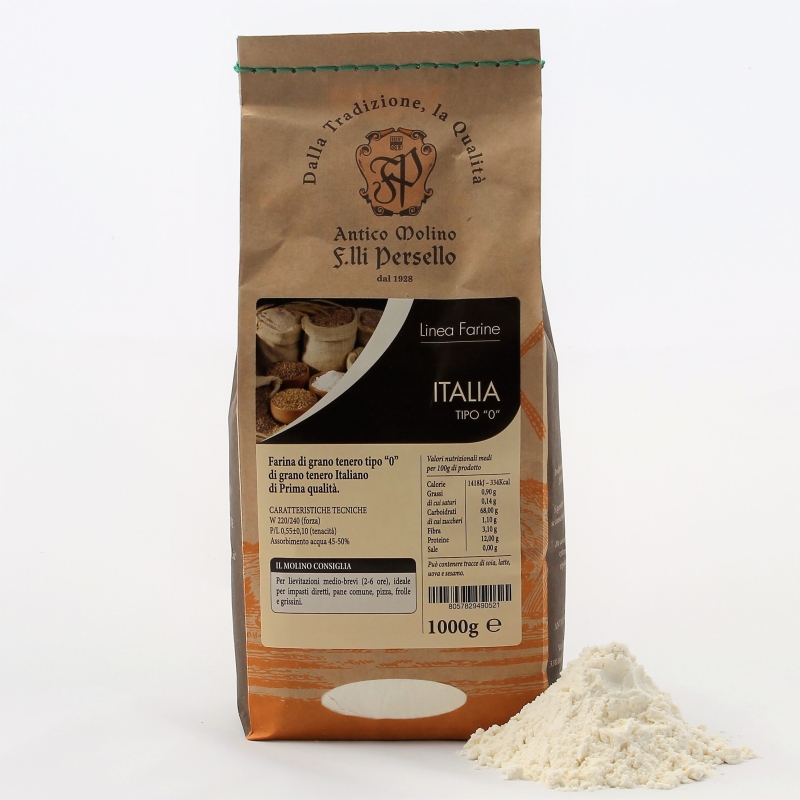 Italia 2pz da 750g - Farina di grano tenero tipo "0" Molino Persello-Bottega del Friuli
