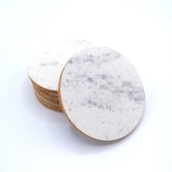 Cork and white marble coasters - Fabris Solutions