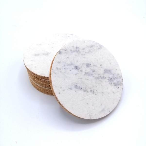 Sottobicchieri sughero e marmo bianco - Fabris Solutions