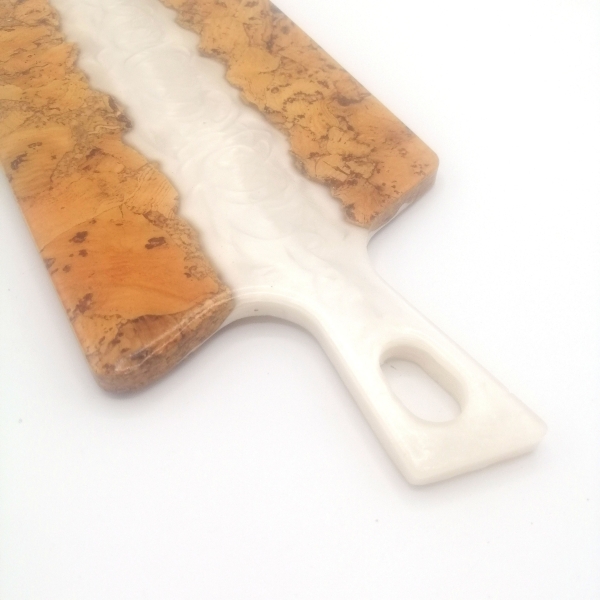 Tagliere  o vassoio da portata rettangolo irregolare bicolore bianco - Fabris Solutions-Bottega del Friuli