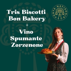 BOX Bon Bakery Tris di Biscotti + Vino Metodo Classico Zorzenone