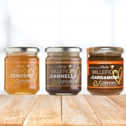 Tris di Mieli cannella, zenzero, cardamomo | Apicoltura Comaro