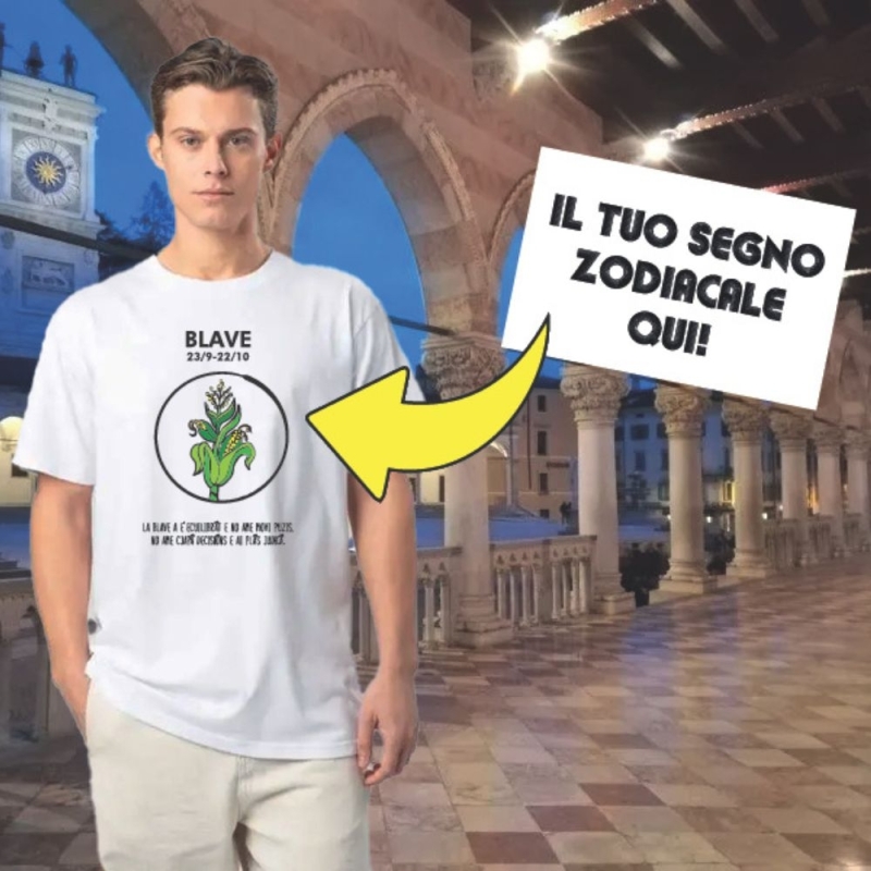 T-shirt con segno Zodiacale Friulano - Friul Gadget - Gadget friulani - Bottega del Friuli