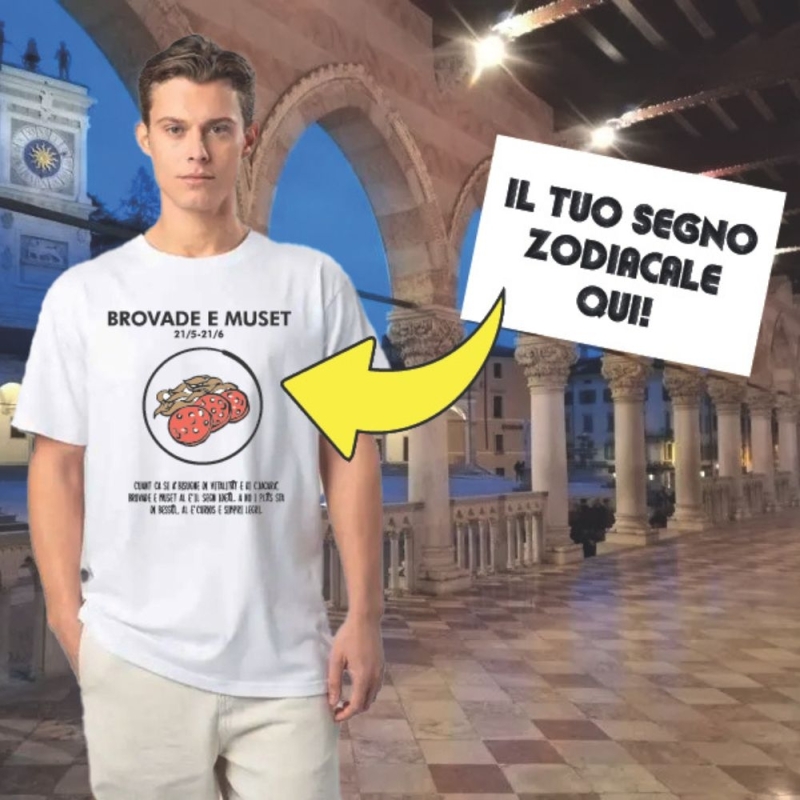 T-shirt con segno Zodiacale Friulano - Friul Gadget - Gadget friulani - Bottega del Friuli