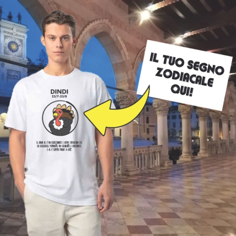 T-shirt con segno Zodiacale Friulano - Friul Gadget - Gadget friulani - Bottega del Friuli