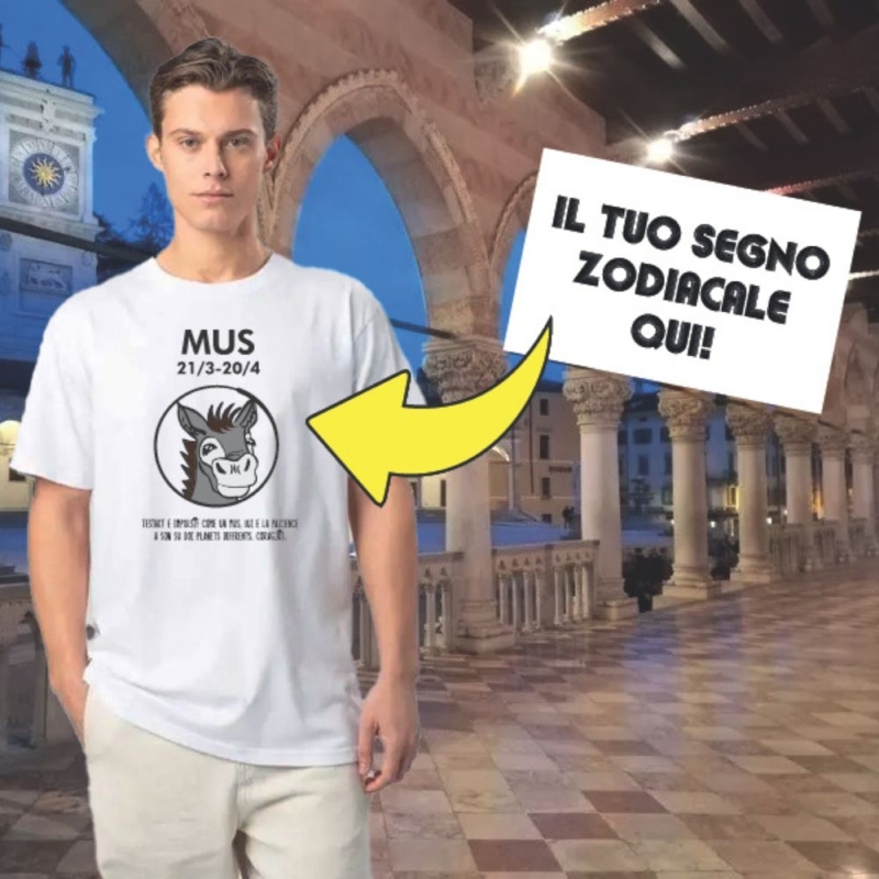 T-shirt con segno Zodiacale Friulano - Friul Gadget - Gadget friulani - Bottega del Friuli