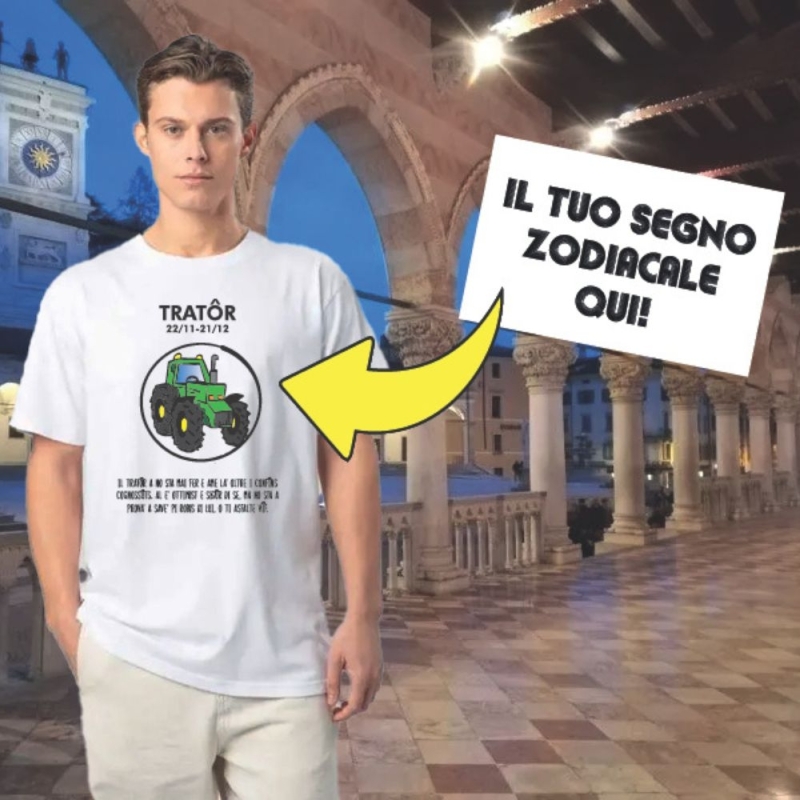 T-shirt con segno Zodiacale Friulano - Friul Gadget - Gadget friulani - Bottega del Friuli