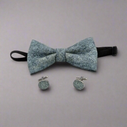 Set papillon e gemelli - Azzurro metallico - Fabris Solutions