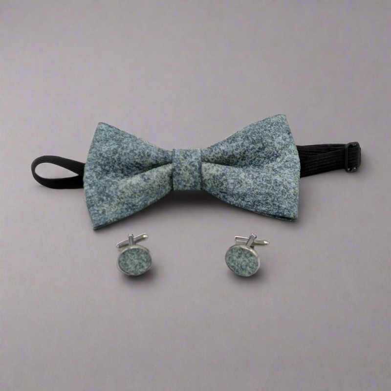 Set papillon e gemelli - Azzurro metallico - Fabris Solutions
