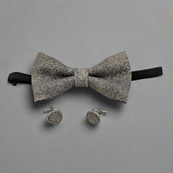 Set papillon e gemelli  - Grigio Metallico - Fabris Solutions